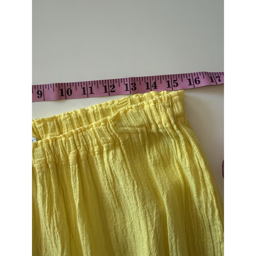 Oh My Gauze Wide Leg Pants Crop Pull On Elastic Sz 2/XL Beach Lagenlook Yellow - Picture 7 of 13